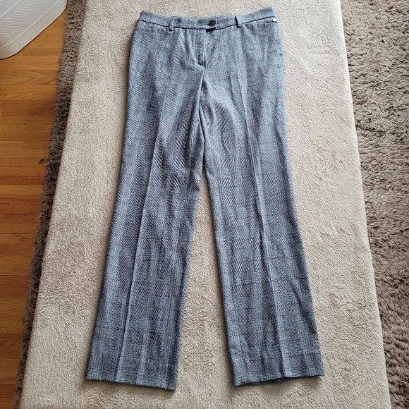 Atelier Gardeur Dora Slim Fit grey plaid straight leg pants size 10 - Picture 2 of 14